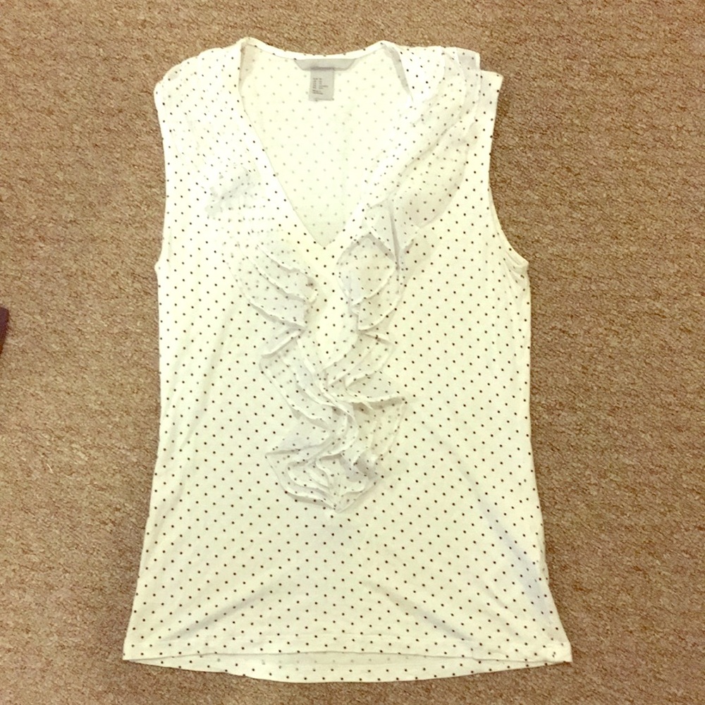 XS H&M polka dot ruffle sleeveless tank